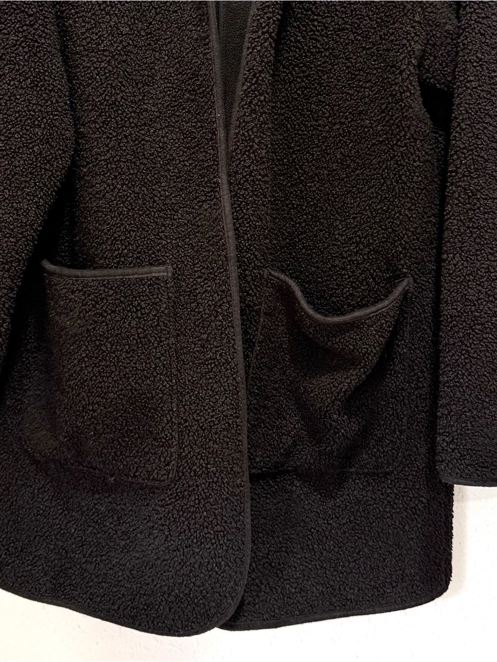 Joie woman's Black hooded Plush Teddy/sherpa Coat Jacket Cozy Open Front M - Picture 11 of 11
